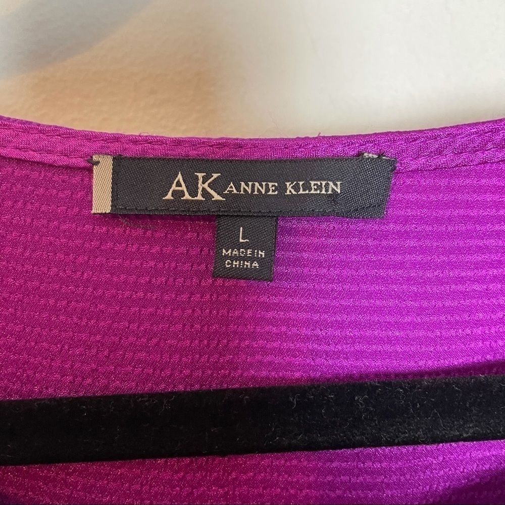Ann Klein Purple Sleeveless Top with Black Lace NWT - Picture 6 of 8